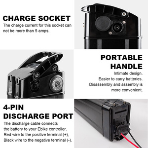 <span class=keywords><strong>48v</strong></span> 13ah 624wh אחורי מתלה מנעול מפתח עבור אופני מטען עיר הרים חשמליים לטווח ארוך סוללת ליתיום יון ביייק - Product Image 2