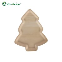 Assiette à sushi en bois en forme de sapin de Noël, style oriental