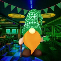 Vendita Diretta dalla Fabbrica: Gonfiabile Decorativo per San Patrizio con Figura di Leprechaun, Bacchetta e Trifoglio Luminoso