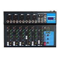 AOFO F7 Mixeur audio numérique professionnel pour DJ, 7 canaux, Bluetooth, karaoké, personnalisable, puissance 16W, 100-240V, son surround USB, XLR