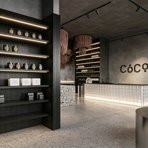 Diseño interior de cafetería, panadería y pastelería, personalización completa de la habitación, vitrina de vidrio, mostrador de bar, decoración de tienda de café - Product Image 3