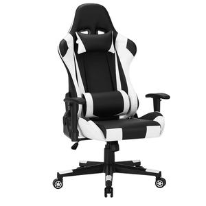 Kursi Gaming Eksekutif Ergonomis Sandaran Tinggi untuk PC, Dapat Disesuaikan Ketinggiannya, Putar, Goyang, Sandaran Kepala, Penyangga Pinggang, Kulit Sintetis - Product Image 1