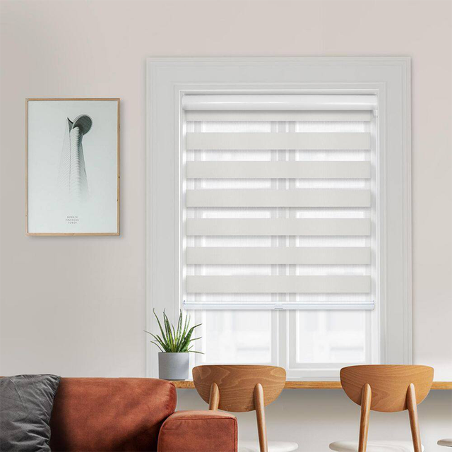 Wifi Tuya Smart Electric Automatic Solar Motorized Outdoor Polyester Zebra Shade Blackout Waterproof UV Protection Smart