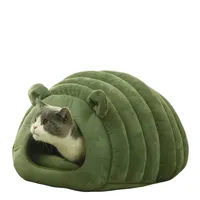 Maison pour chat semi-fermée, chaude, quatre saisons, résistante au vent et au froid, en tissu, pour chatons et chats adultes