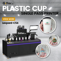 Imprimante à bande et à cartes UV Giftec avec impression recto-verso, machine à jet d'encre CMYKW automatique haute vitesse pour gobelets en PVC/PP/PE
