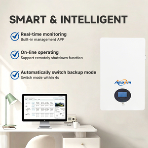 Batterie solaire LiFePO4 murale à design fin et peu encombrant, solution de stockage d'énergie domestique de 5 à 16 kWh, pack de batteries lithium-ion haute densité - Product Image 3