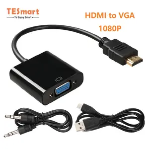 TESmart Adaptor VGA HDMI, Konverter Kabel VGA Ke HDMI, Konverter Kabel Video Audio 1080P Ke HDMI