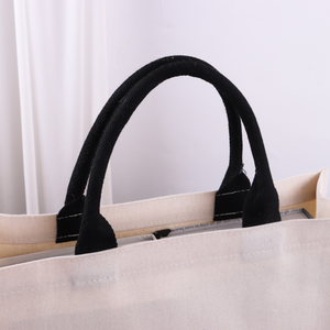<b>Canvas</b> <b>Tote</b> Bag Custom Logo Shopping Bag Reusable Handled Carry Bag for Retail Gift Packaging - Product Image 3