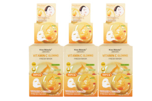 Fournisseur chinois en gros, étiquette privée Kiss Beauty, logo personnalisé, <span class=keywords><strong>masque</strong></span> hydratant éclatant à la vitamine C - Product Image 4