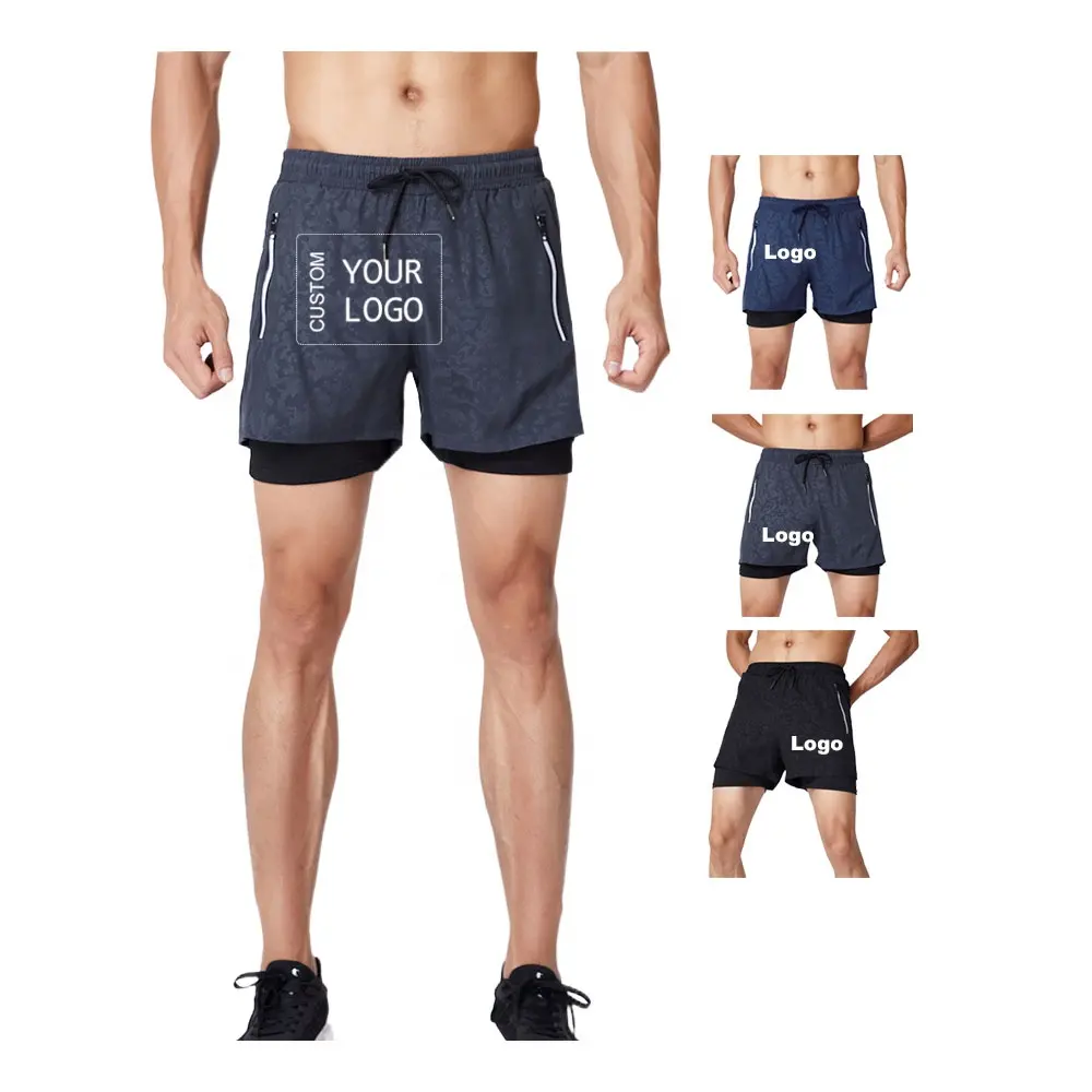 Lulu homens Personalizado Quick Dry Dupla Camada Forrado Bolso Ginásio Fitness Basquete Shorts