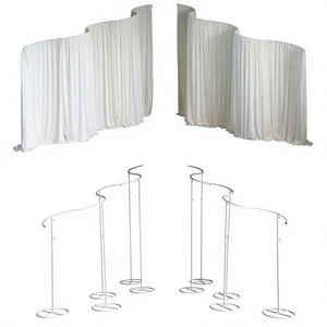 Neues <span class=keywords><strong>Meetyou</strong></span> Modell 123 S-förmiger Hintergrund-Dekor Verstellbarer Symmetrischer Eisenkunst-Mittelpunkt Stoffdrapierungsständer für Hochzeiten - Product Image 3