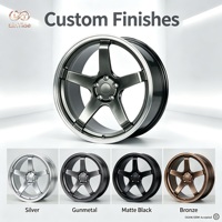 Rines Ligeros para Vehículos Eléctricos de 20 Pulgadas 5x120, Forjados en Color Gris Metálico, de 5 Radios, para Tesla Model Y, con Borde Pulido