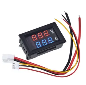 Voltímetro Digital, amperímetro DC0-100V, Panel de 50A, voltímetro de 0,28 pulgadas, pantalla Dual LED roja y azul