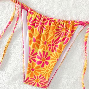 Nouveau Maillot de Bain Bikini Personnalisé en Tissu Métallique Sexy 1 Pièce Coupe Haute Motifs Unis/Imprimés/À Pois Micro Soutien-Gorge Avant Dos Nu Respirant - Product Image 4