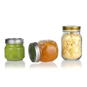 Customized Food Storage 16oz Mason Glass Jars Hot Sale Custom 150ml 300ml 500ml 1000ml Glass Jars With Lids