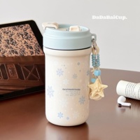 Tasse isotherme flocon de neige en acier inoxydable et alliage d'aluminium avec paille et affichage de la température pour homme, idéale pour l'extérieur