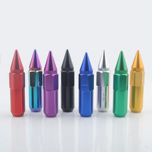20PCS Aluminum Spike Lug Nuts M12x1.5/M12x1.25 60mm Extended Racing Wheel Nuts 60° Cone Seat Removable Spike Cap Multi Colors - Product Image 3