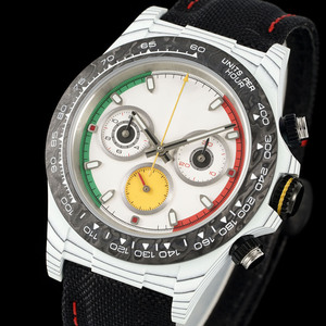 <span class=keywords><strong>Montre</strong></span>-<span class=keywords><strong>bracelet</strong></span> chronographe Vigorous NTPT White Carbon avec cadran de course tricolore, <span class=keywords><strong>montre</strong></span> pour homme, <span class=keywords><strong>montre</strong></span> de golf Masters - Product Image 3