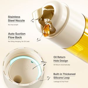 Bouteille transparente pour vinaigre, sauce soja, huile d'olive, avec bouchon automatique, qualité alimentaire, 320 ml, 500 ml, distributeur d'huile - Product Image 2