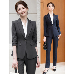 Women's Business Suit Set Three Quarter Sleeve Worsted Anti-Wrinkle Formal Autumn Wear - Product Image 1