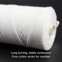Mèche carrée en coton non préparé 2026 pour la fabrication de bougies, sans plomb, pour cire d'abeille/cire de soja, forme flocons, pour occasions de mariage