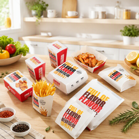 Boîtes en papier frites imprimées personnalisées recyclées à emporter emballage pour fast-food burger hamburger