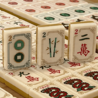 Juego de Mahjong de Lujo Personalizado con 160 Fichas de Acrílico Grabadas, Diseño Amarillo Cúrcuma, Estilo Americano, Disponible al por Mayor