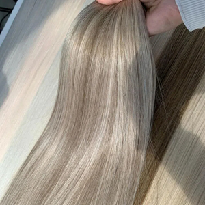 Ombre tóc vàng tổng hợp mở rộng bó thẳng chịu nhiệt sợi không ngọn lửa tổng hợp thẳng bện bó mở rộng - Product Image 1