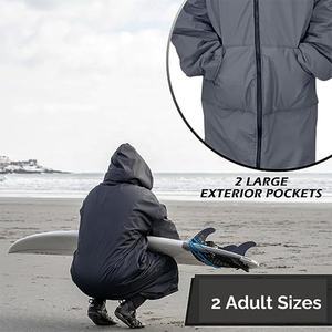 Personalizado Sherpa Fleece Forrado Impermeable Cambio Bata Surf A prueba de viento y secado Bata para deportes Personalizable - Product Image 2