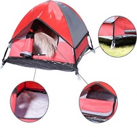 Tente portable de luxe pour animaux de compagnie, pliable, avec fermeture éclair, base imperméable et maille respirante