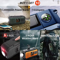 Altavoz Solar Vofull Impermeable IPX5 con Manivela, Linterna LED de Emergencia a Prueba de Agua IP5 para Camping