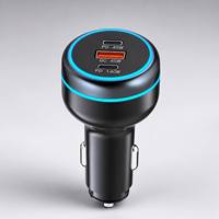 Chargeur rapide triple port USB-C 5V/3A PD 140W PD 45W QC 45W pour ordinateur portable, montre connectée et appareil photo - Adaptateur de voiture 230W