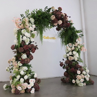 Fournitures de décoration de mariage Finest Florals, fond vert, arches, fleurs artificielles en rose, événements scéniques, arche de mariage, toile de fond de mariage