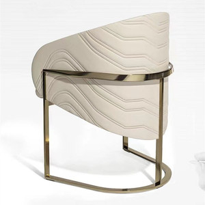 Bắc Âu Nhung vàng thép không gỉ chân bọc da hiện đại Thiết kế ghế ăn ghế cho bàn ăn - Product Image 1