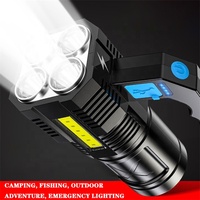 Lampe de poche LED Portable à quatre cellules, haute puissance, Rechargeable par USB, projecteur très lumineux, torche pour cyclisme, Camping, lumens