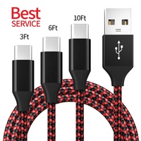 Cable USB C con revestimiento de nailon, cable de datos USB A a USB C, cable de carga al por mayor