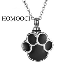 HOMOOCI Joyería Cuastom Acero Inoxidable <span class=keywords><strong>Ash</strong></span> Pet Urn Colgante Paw Print Ashes <span class=keywords><strong>Dog</strong></span> Paw Collar - Product Image 1