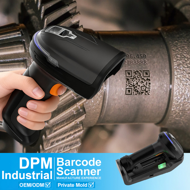 Ocr Mrz Handheld Ip65 Industrial Barcode Scanner with Base2D Barcode Reader Qr Code Scanners Wireless Scanning Gun