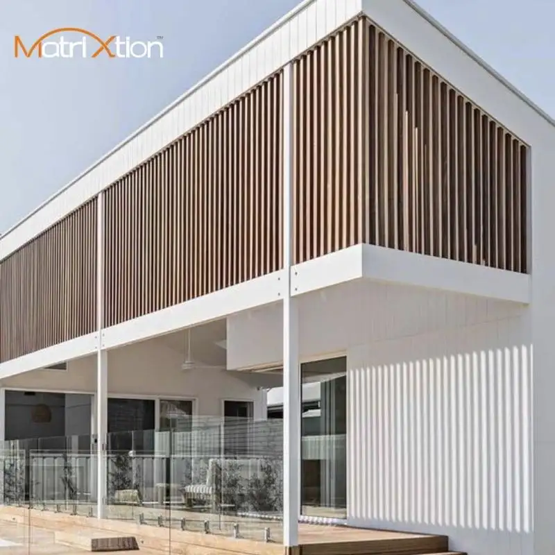 Aluminum Timber Look Batten Cladding House Facade outdoor exterior wall cladding