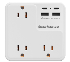Multipresa a Muro con 6 Prese AC, 2 Porte Type-C e 2 Porte Type-A, Prolunga Elettrica a 3 Vie con Prese Multiple - Product Image 2