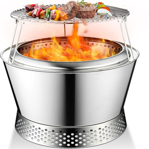 Ronry RY-F0048 Buitenhaard Draagbare RVS Houtkachel Afneembare Asbak Tuin BBQ Kamperen Minder Rook Kenmerken - Product Image 2