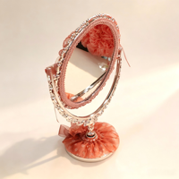 Miroir de Maquillage de Bureau Ours Adorable Rotatif à 360°, Miroir Cosmétique de Table Vintage en Dentelle, Ornement de Maison, Cadeau d'Anniversaire et de Mariage, Vente en Gros