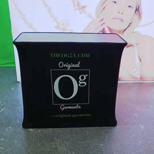 طاولة عرض محمولة قابلة للطي مع رسومات قماشية قابلة للتمدد، طاولة ترويجية مخصصة للفعاليات بشكل بيضاوي أو مستطيل - Product Image 1