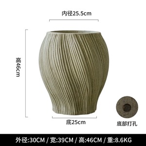 Maceta de Suelo de <span class=keywords><strong>Barro</strong></span> de Magnesio Estilo Escandinavo Hecha a Mano MSH para Plantas Grandes de Interior/Exterior - Product Image 3