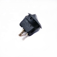 Interrupteur à bascule rond, noir, 6a 250v, 2 broches on/off, t85 CQC, livraison gratuite