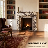 Contour de cheminée en marbre Calacatta Viola sculpté à la main, pierre naturelle, décoration de luxe pour salon intérieur, taille personnalisée pour villa, hôtel