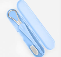 Grattoir à langue multifonctionnel en acier inoxydable et brosse à dents, nettoyeur buccal double face pour une haleine fraîche, hygiène buccale