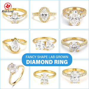 Anello con Diamante Coltivato in Laboratorio Certificato IGI Redleaf, Ovale Trilogy, in Oro Massiccio 10K 14K 18K, Anello di Fidanzamento e Matrimonio Personalizzato 1CT 2CT 5CT - Product Image 5
