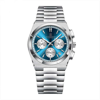 Montre à quartz pour homme POEDAGAR 970, cadran Hardlex épais, chronographe, date, bracelet en acier inoxydable, montre de luxe pour homme d'affaires