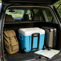 Glacière à roulettes 30L - Grande glacière isotherme portable à roulettes pour l'extérieur